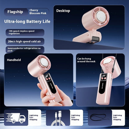 New Handheld Cooling Fan Foldable Portable Portable Small Mini Outdoor Halter Fan