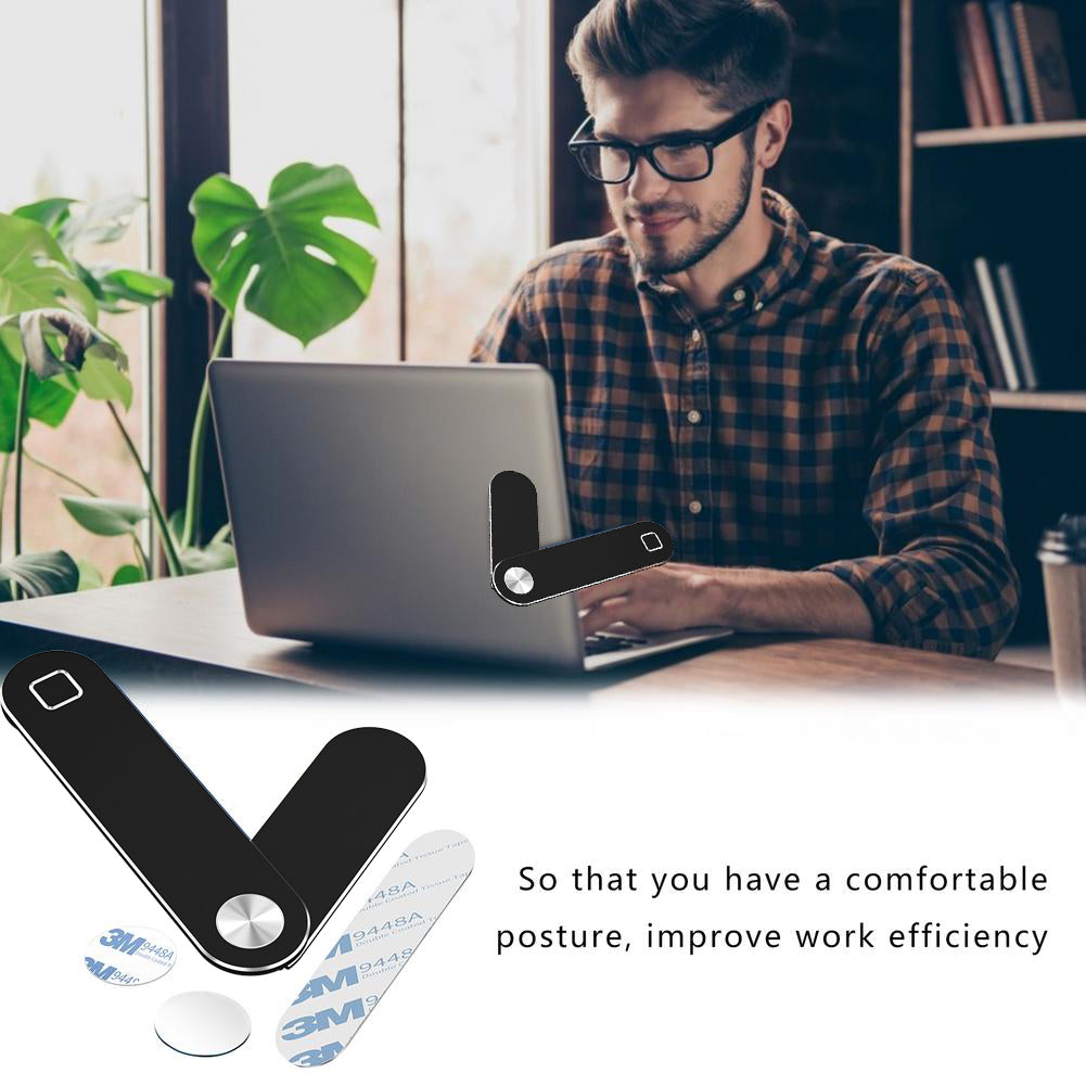 Laptop Phone Holder, Adjustable Laptop Side Mount Clip, Magnetic Laptop Monitor Mount.