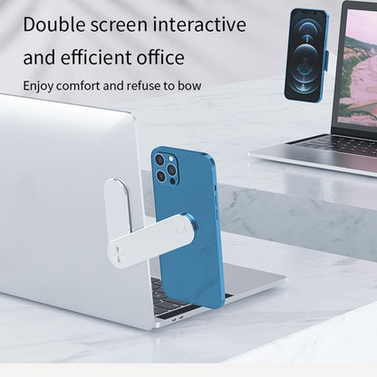Laptop Phone Holder, Adjustable Laptop Side Mount Clip, Magnetic Laptop Monitor Mount.