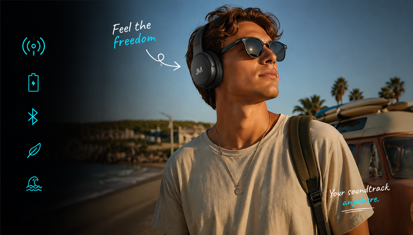 Wireless headphones lifestyle image